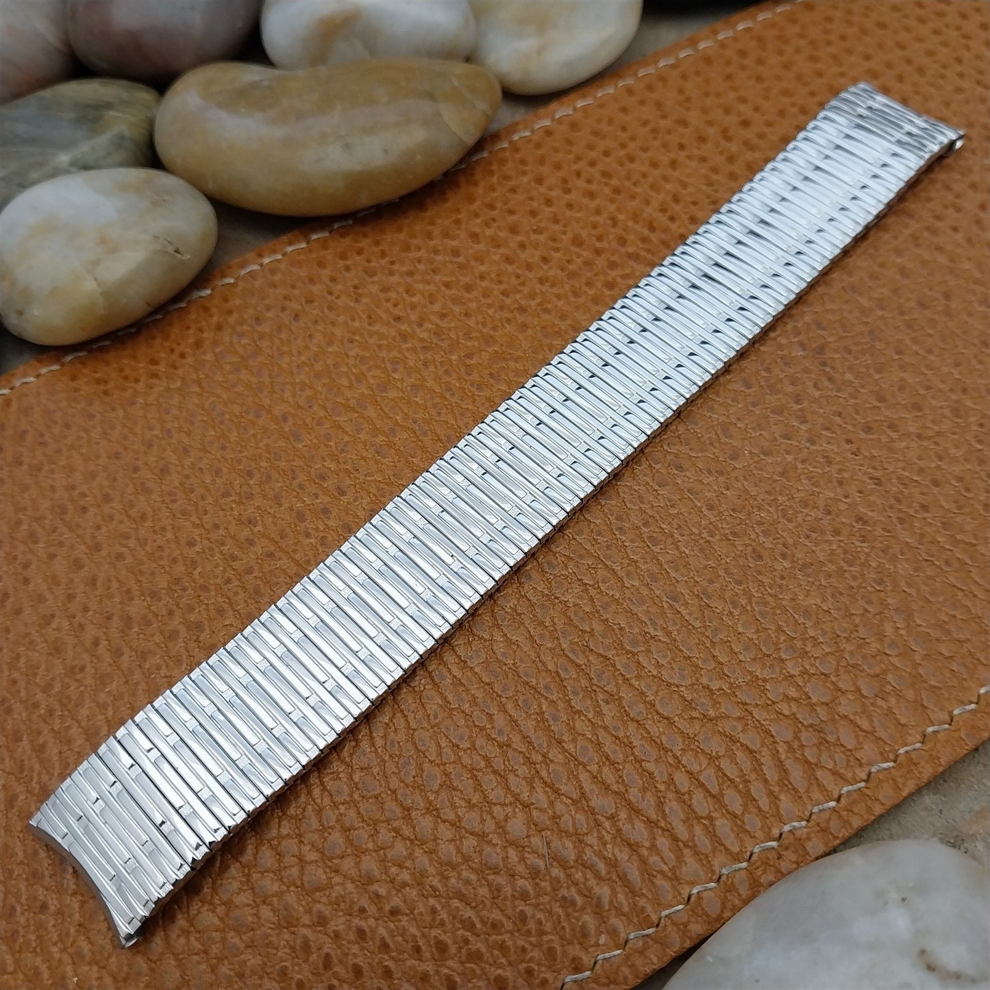 Vintage 10K White Gold-Filled Speidel Thinline 17.2mm Classic Watch Band