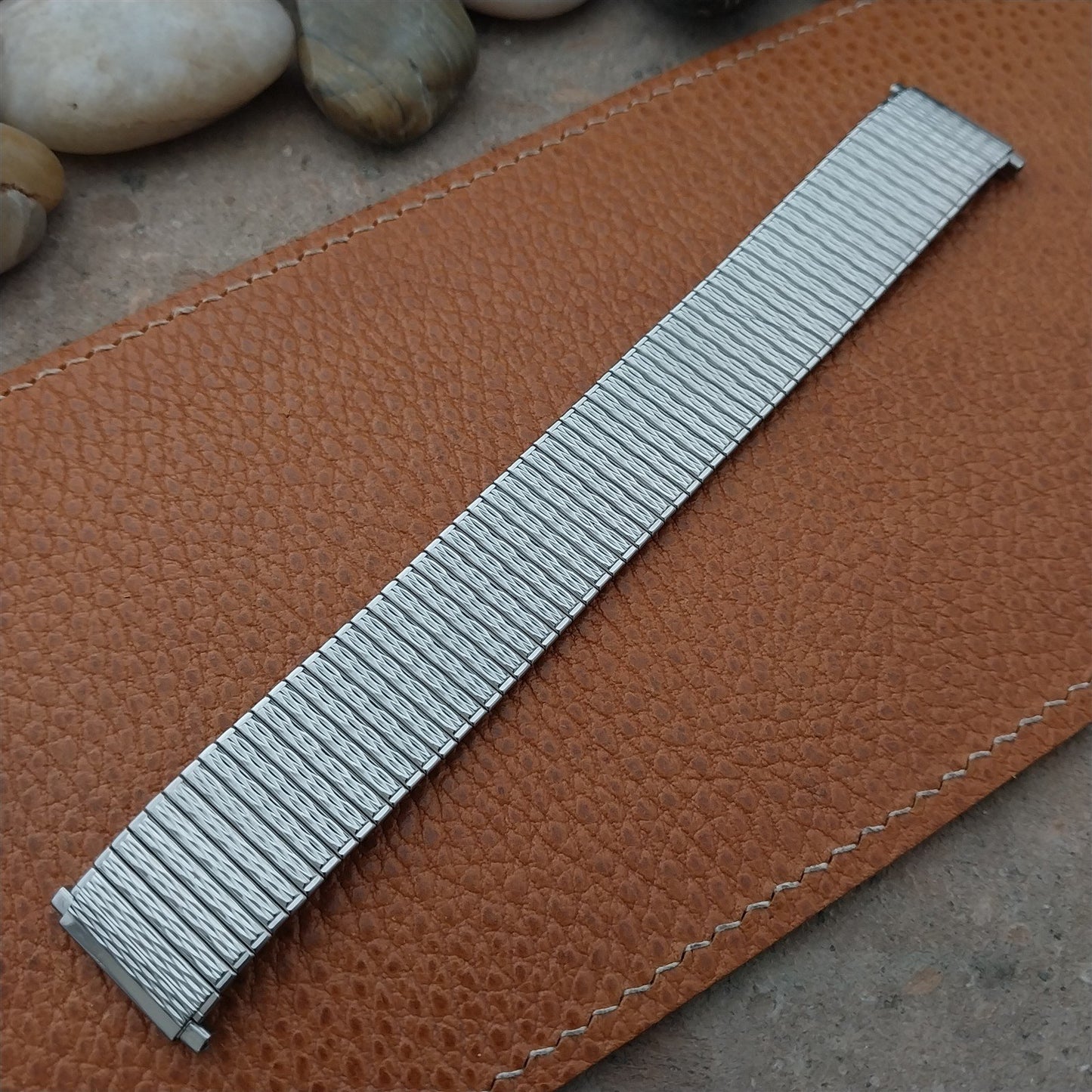 Vintage Speidel 20mm 19mm Wide Stainless Steel Classic Stretch Unused Watch Band