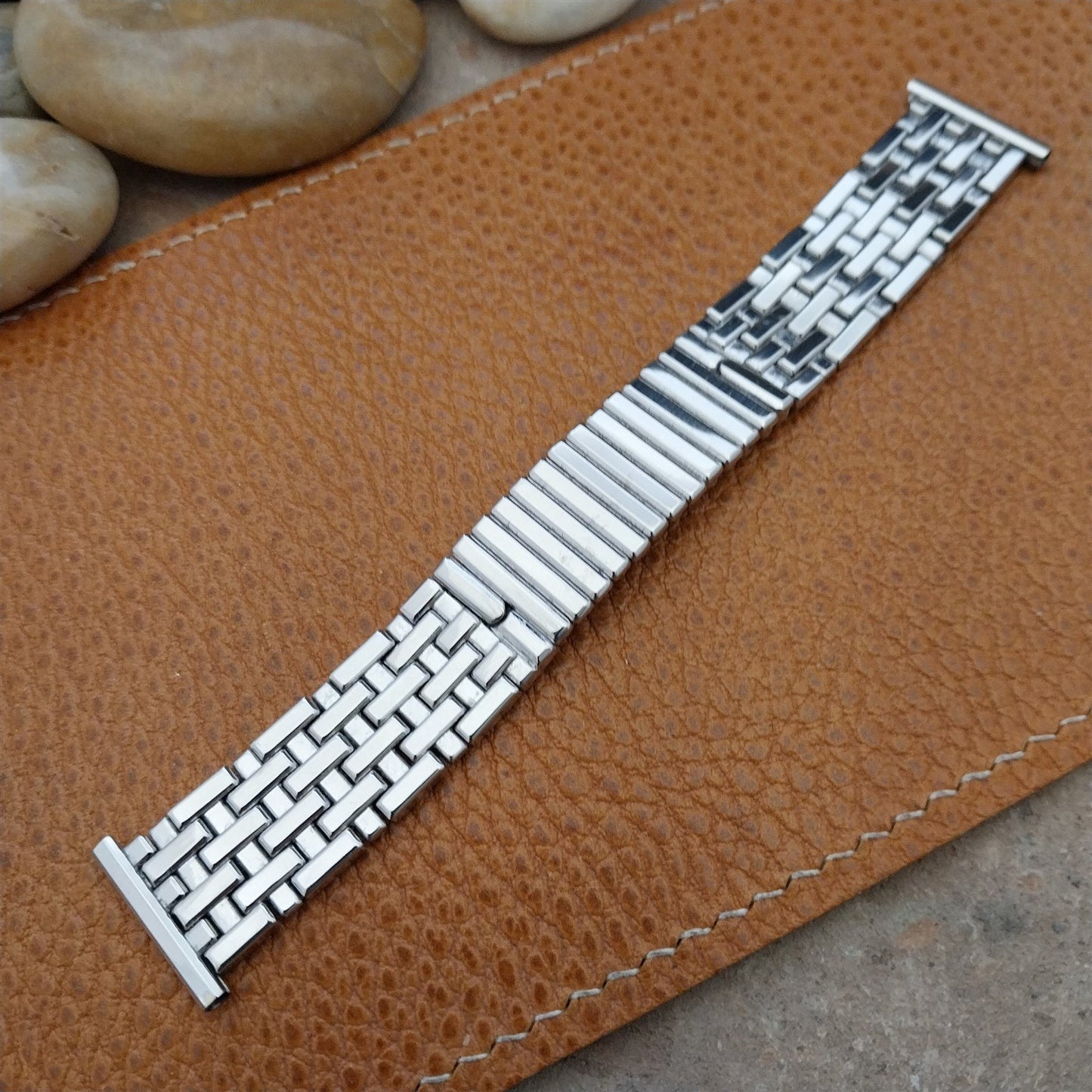 Vintage Short 1950s White Gold Fill Speidel Fort Knox 19mm 18mm 16mm Watch Band