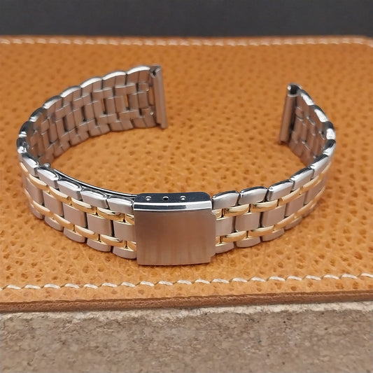 Vintage 18mm Speidel Classic Gold-Tone & Stainless Steel Unused Watch Band