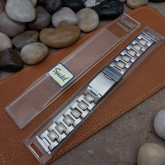 22mm 20mm 18mm Speidel Gold & Stainless Steel Deployment Watch Band