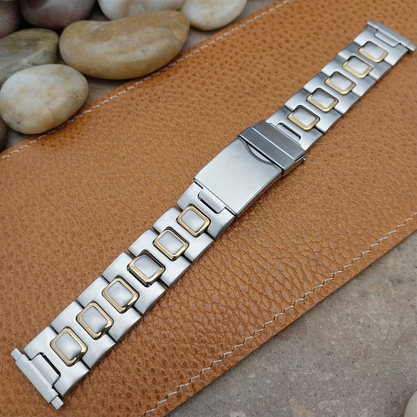 22mm 20mm 18mm Speidel Gold & Stainless Steel Deployment Watch Band