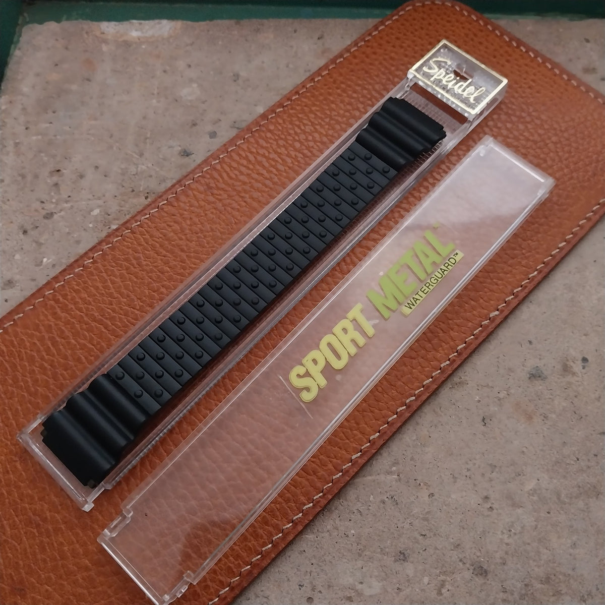 Vintage Speidel Black Sport Metal Expansion NOS Unused Watch Band