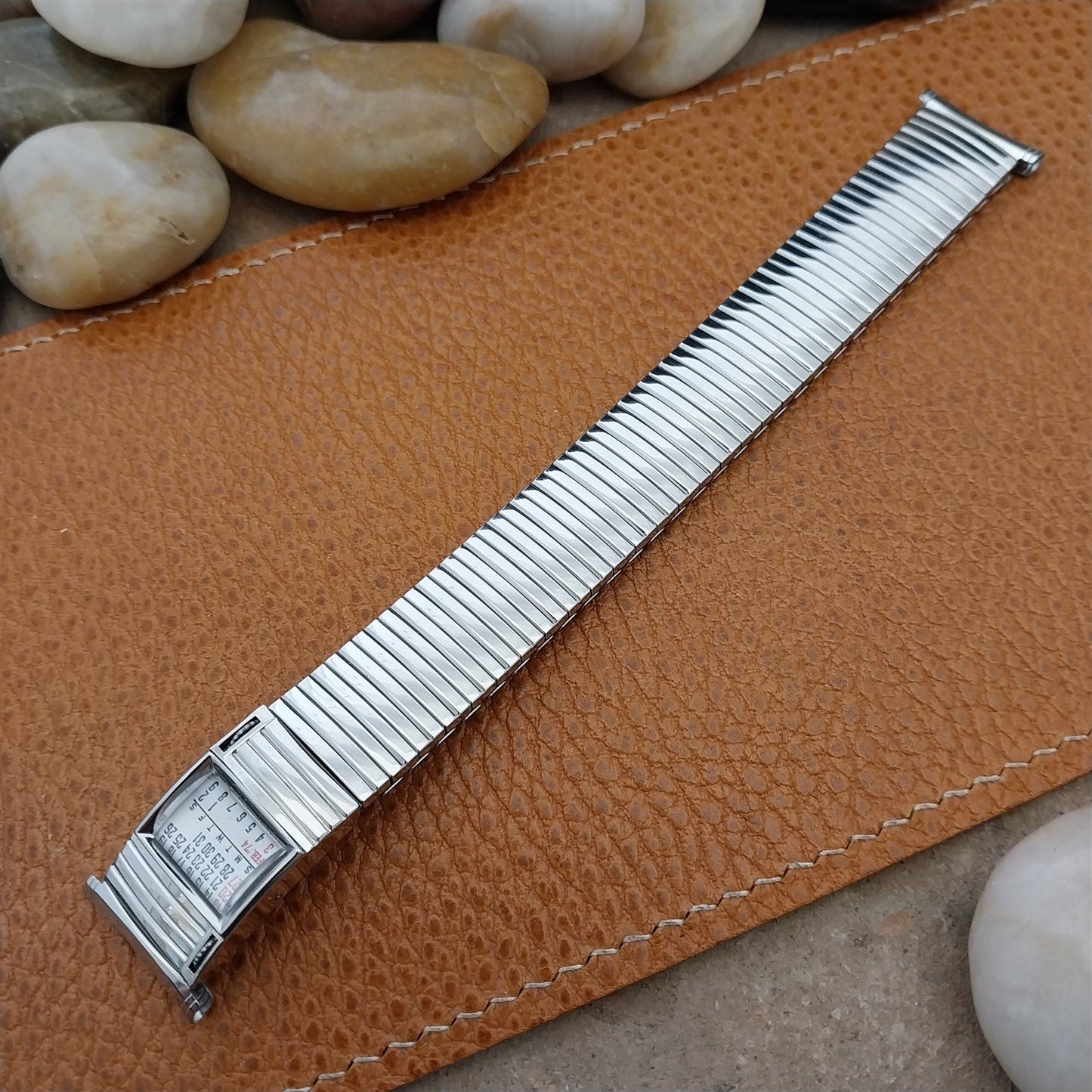 Speidel Linesman Long 1973/1974 Calendar Stainless Steel nos Vintage Watch Band