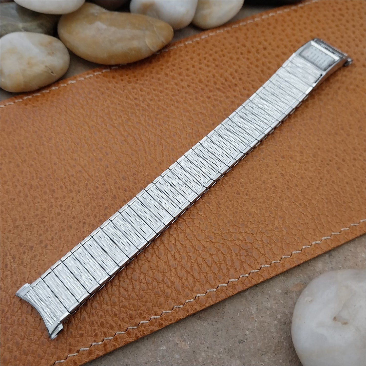 1968 Speidel Valencia Calendar Stainless Steel 19mm 17mm NOS Vintage Watch Band