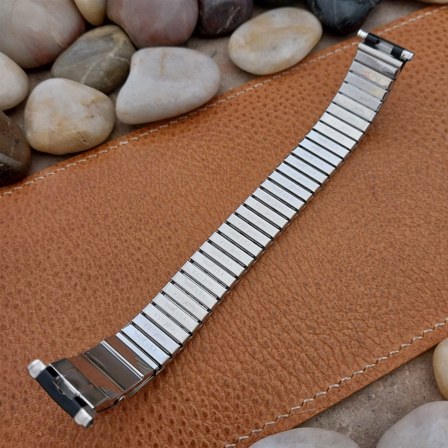 Vintage Speidel Black & Stainless Romunda Perpetual Calendar Vintage Watch Band