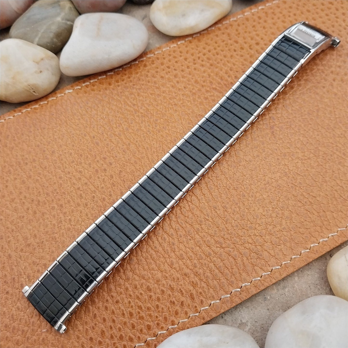 Vintage Speidel Black & Stainless Romunda 1972/1973 Calendar Unused Watch Band