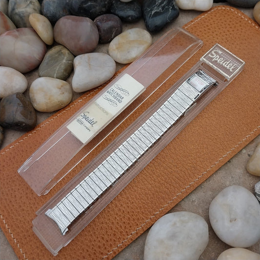Vintage 1970s Speidel Valencia Perpetual Calendar Stainless Steel nos Watch Band