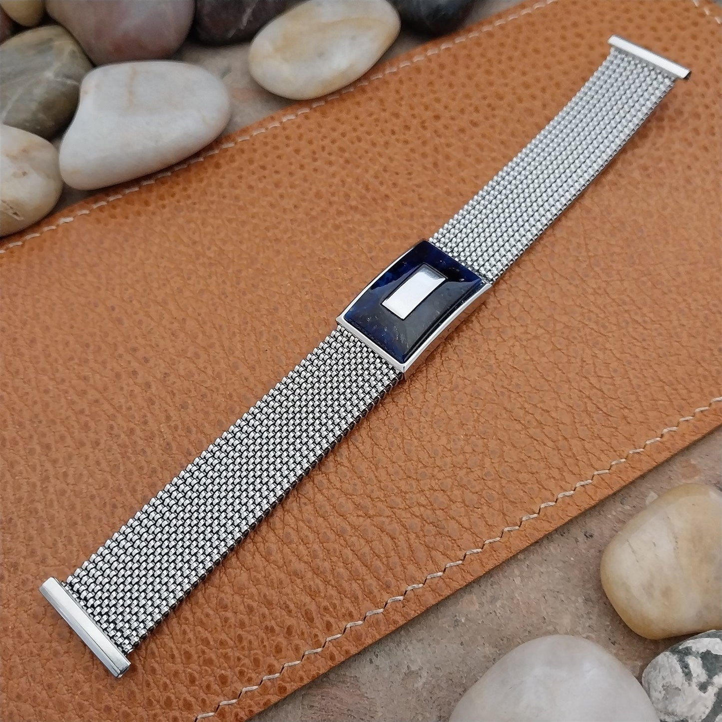 19mm 18mm 16mm Evinger Stainless Stretch Mesh Murano Glass Vintage Watch Band