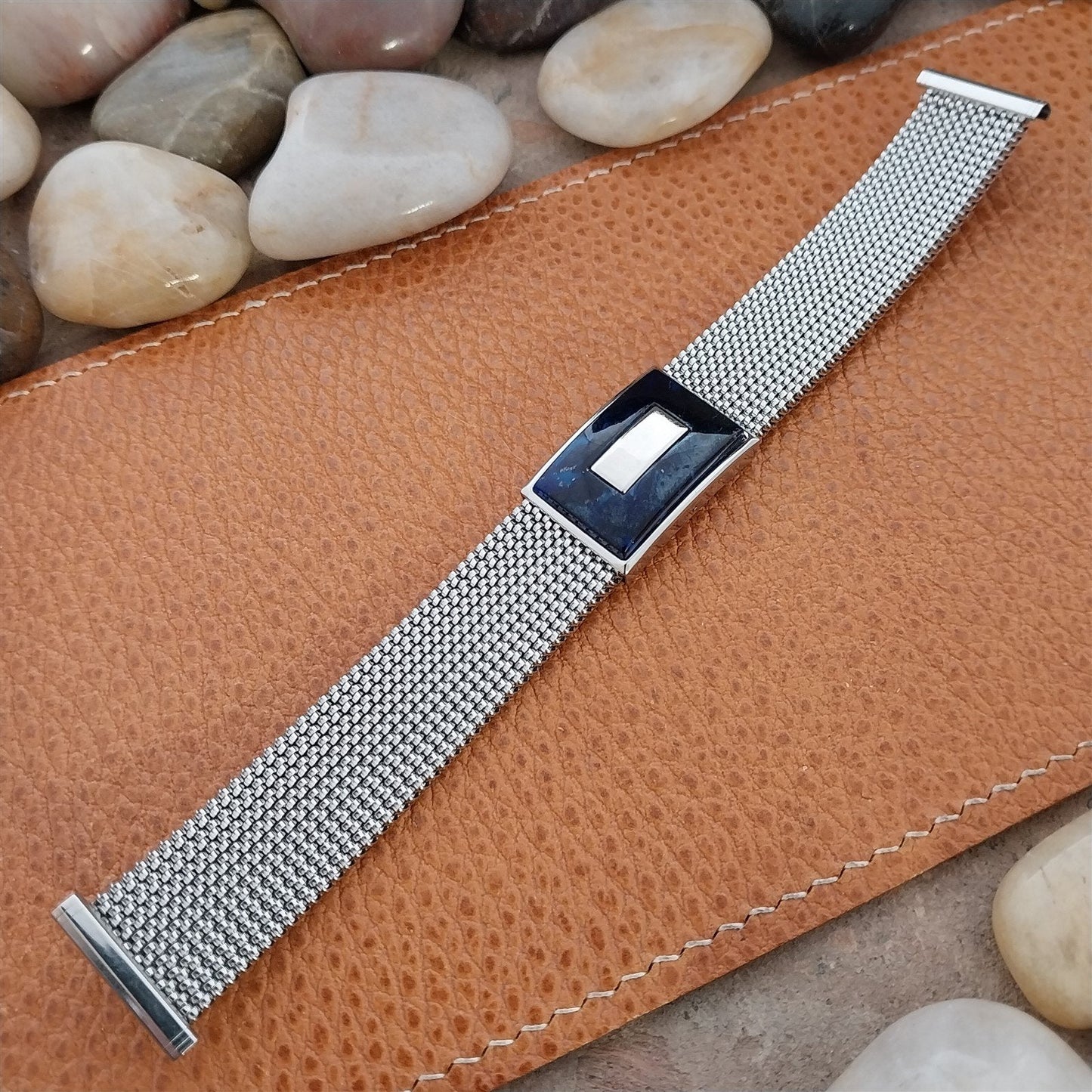 19mm 18mm 16mm Evinger Stainless Stretch Mesh Murano Glass Vintage Watch Band