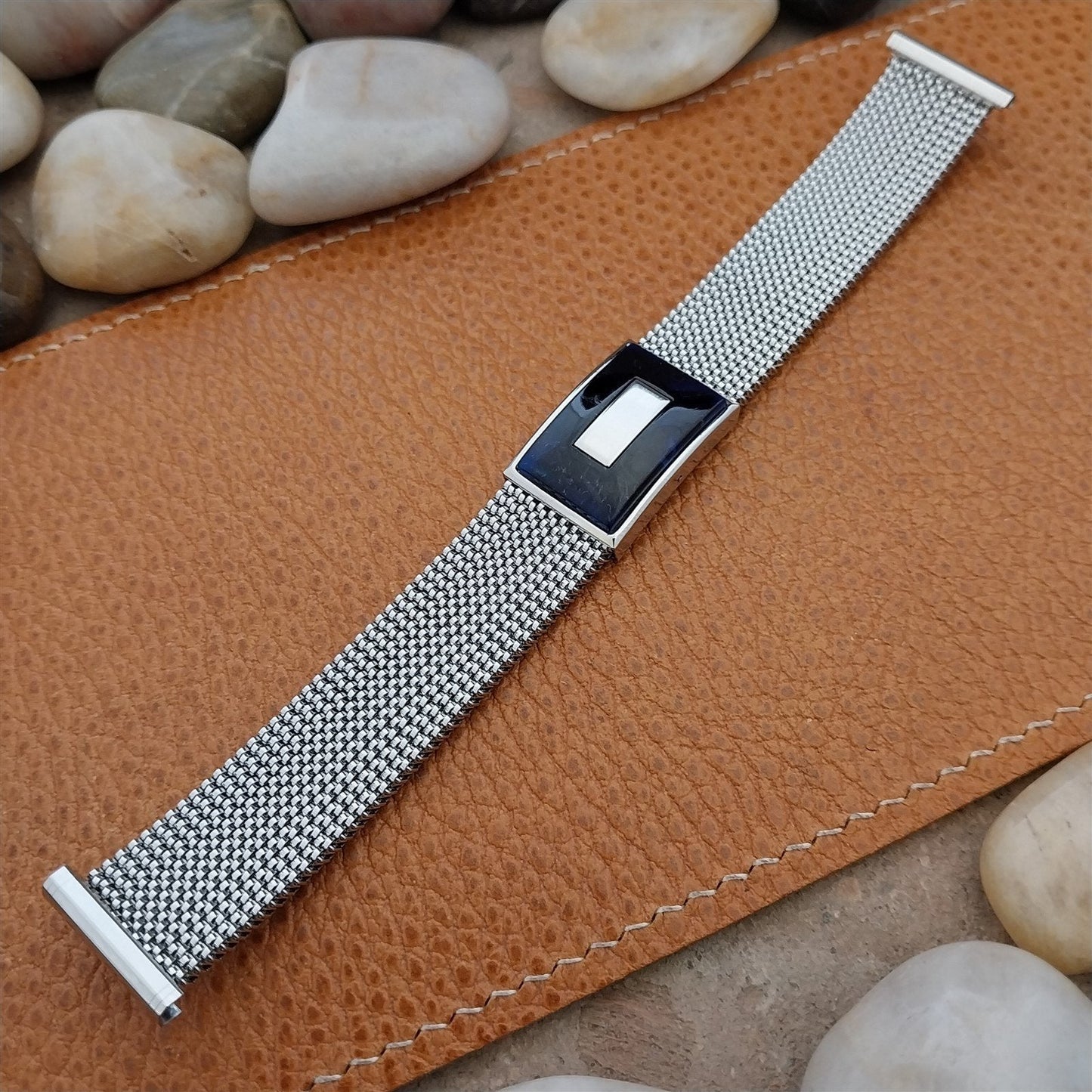 19mm 18mm 16mm Evinger Stainless Stretch Mesh Murano Glass Vintage Watch Band