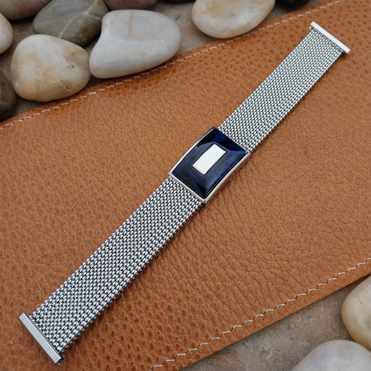 19mm 18mm 16mm Evinger Stainless Stretch Mesh Murano Glass Vintage Watch Band