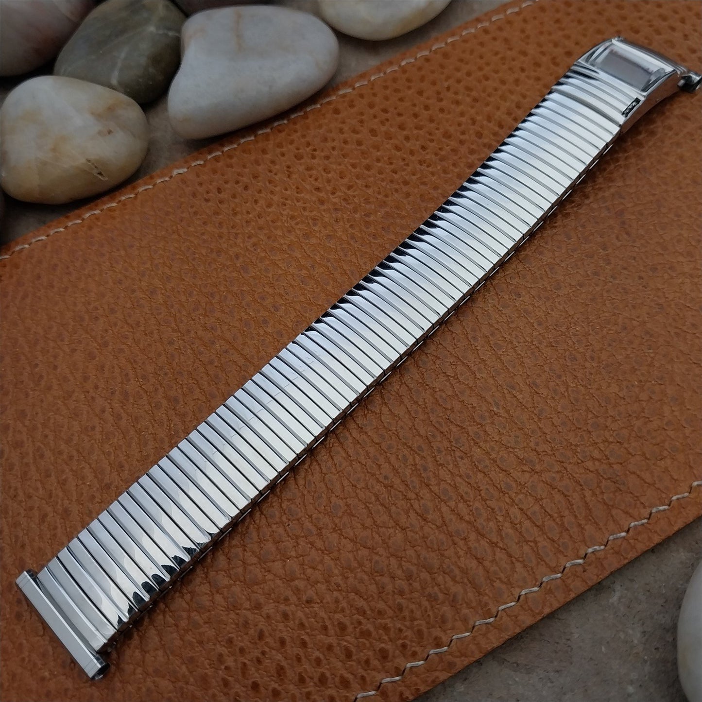 Vintage 1970s Speidel Stainless 19mm 18mm Linesman Perpetual Calendar Watch Band