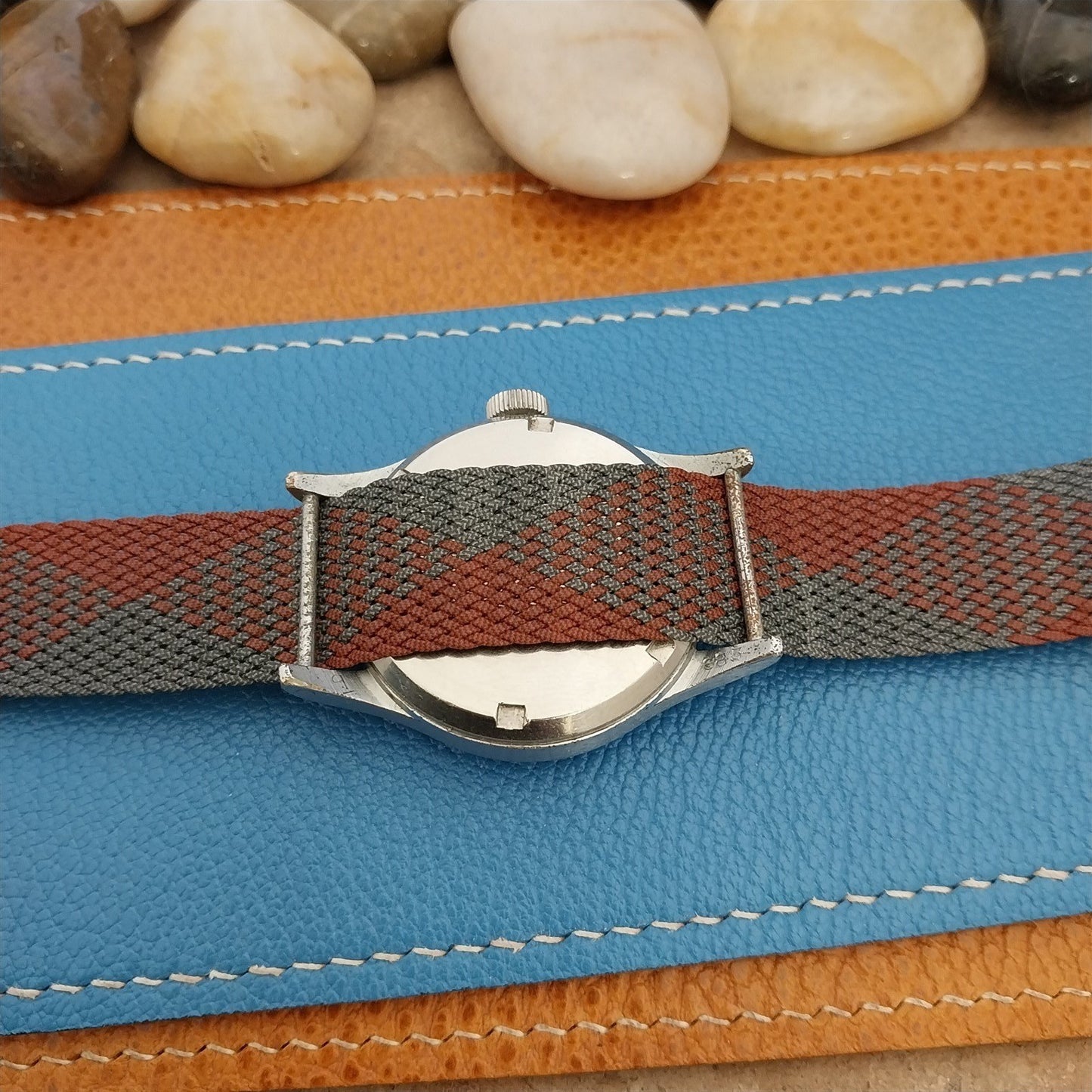 Vintage 18mm Braided Perlon Melange 1960s Unused Classic Single Pass Watch Strap