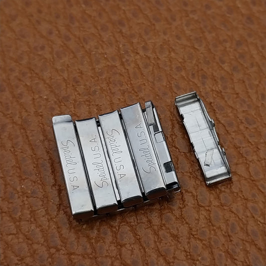 4 Unused Speidel Twistoflex Romunda Black & Stainless Vintage Watch Band Links