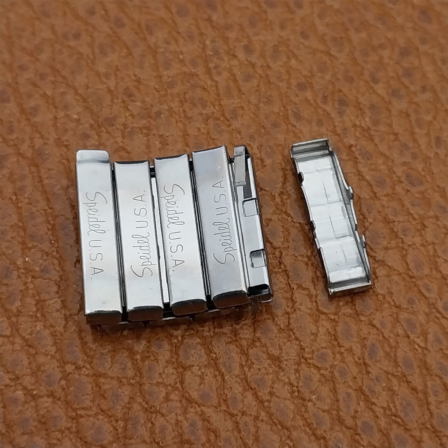 4 Unused Speidel Twistoflex Romunda Black & Stainless Vintage Watch Band Links