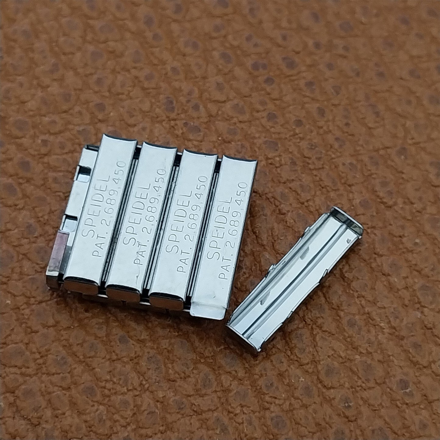 4 Unused Speidel Twistoflex Linesman Stainless Steel Vintage Watch Band Links