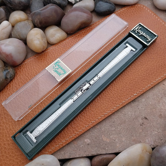 Vintage Ladies White Gold-Fill Kingsway 1/2" Unused Classic Cocktail Watch Band