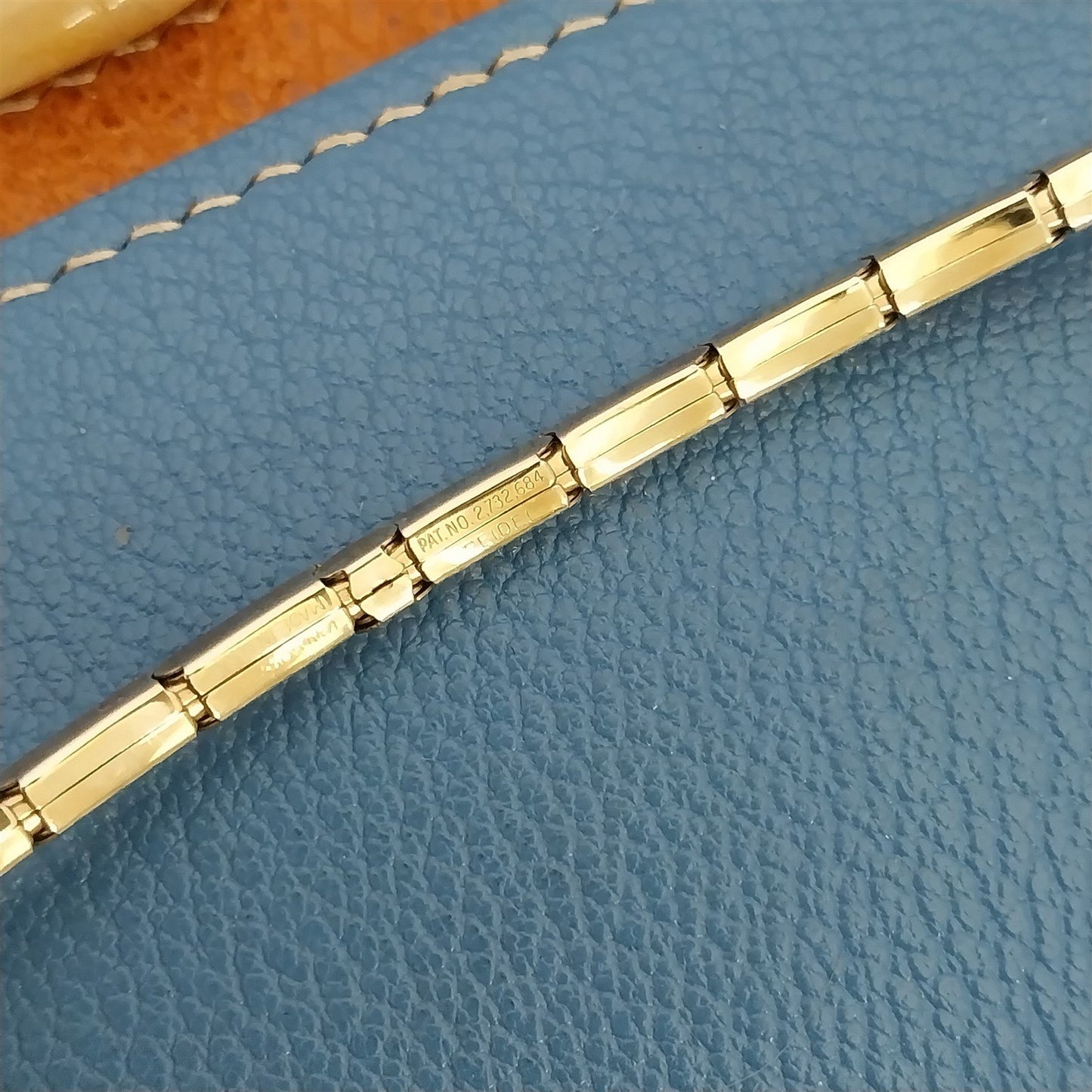 Vintage 1950s Yellow Gold-Filled & Black Speidel Windswept Unused Watch Band