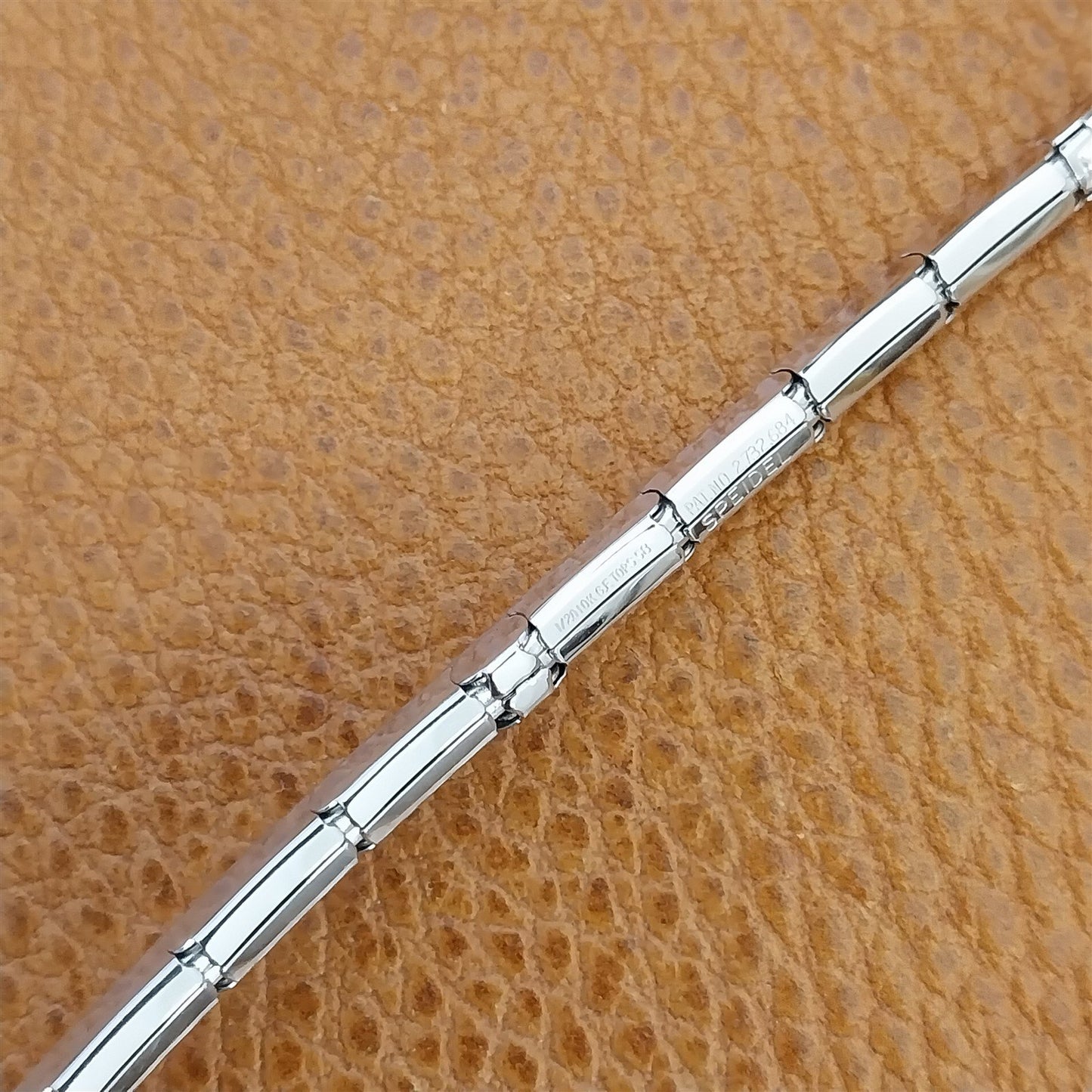 Vintage 1958 10k White Gold-Filled Speidel Windswept Unused Expansion Watch Band