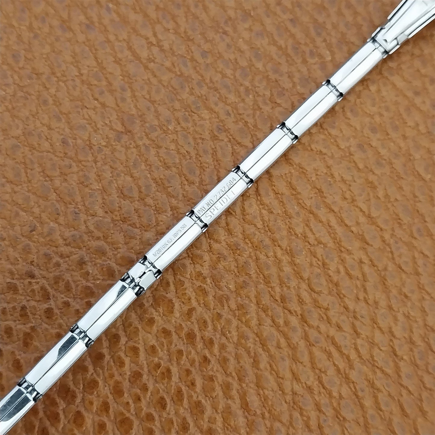 Vintage 1958 10k White Gold-Filled Speidel Windswept Unused Expansion Watch Band