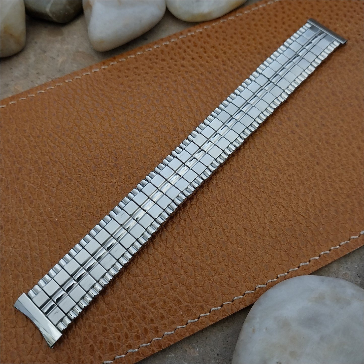 1960s Baldwin 17mm Stainless Steel Classic Expansion Unused Vintage Watch Band