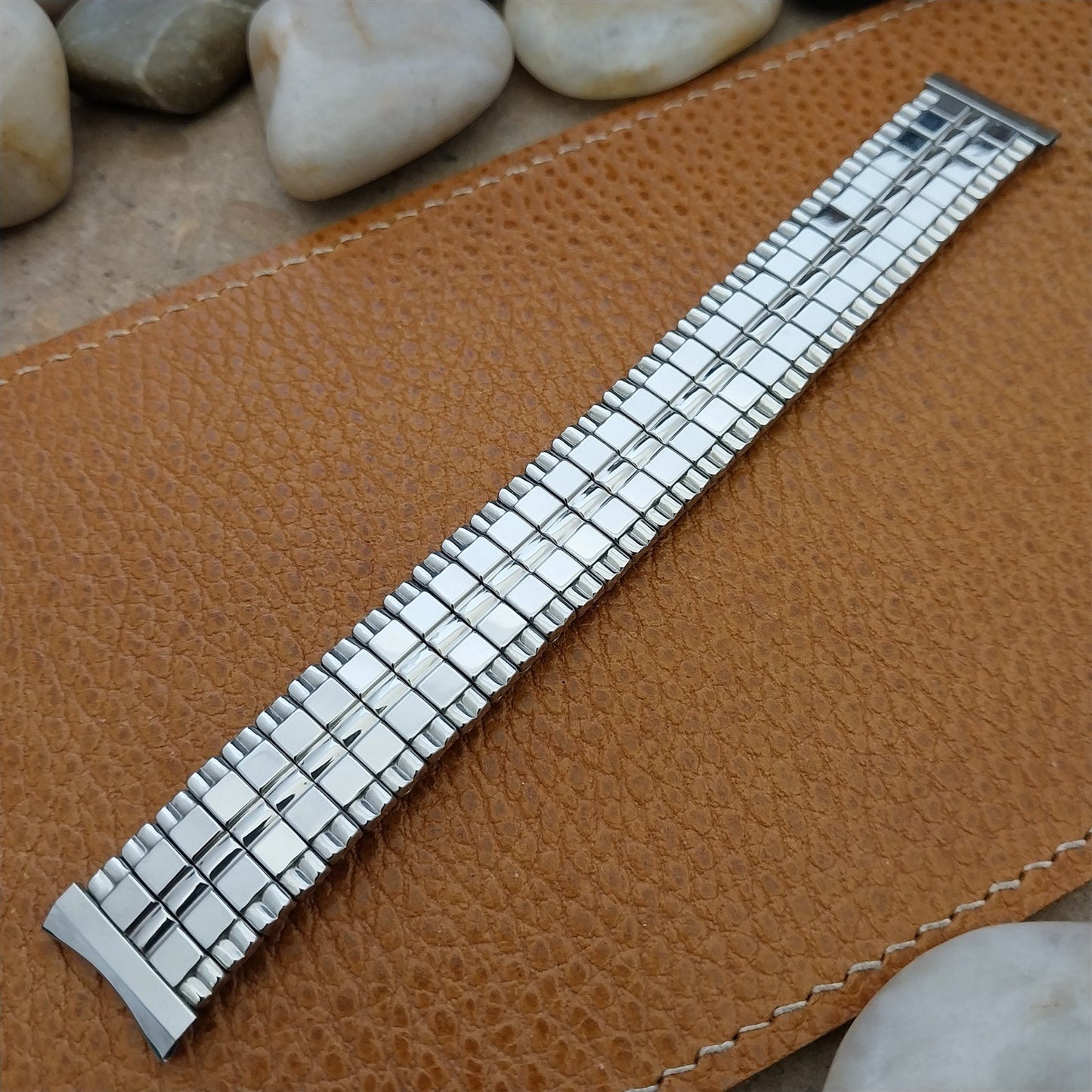 Vintage 16mm 17mm 17.2m 60s Baldwin Stainless Classic Stretch Unused Watch Band