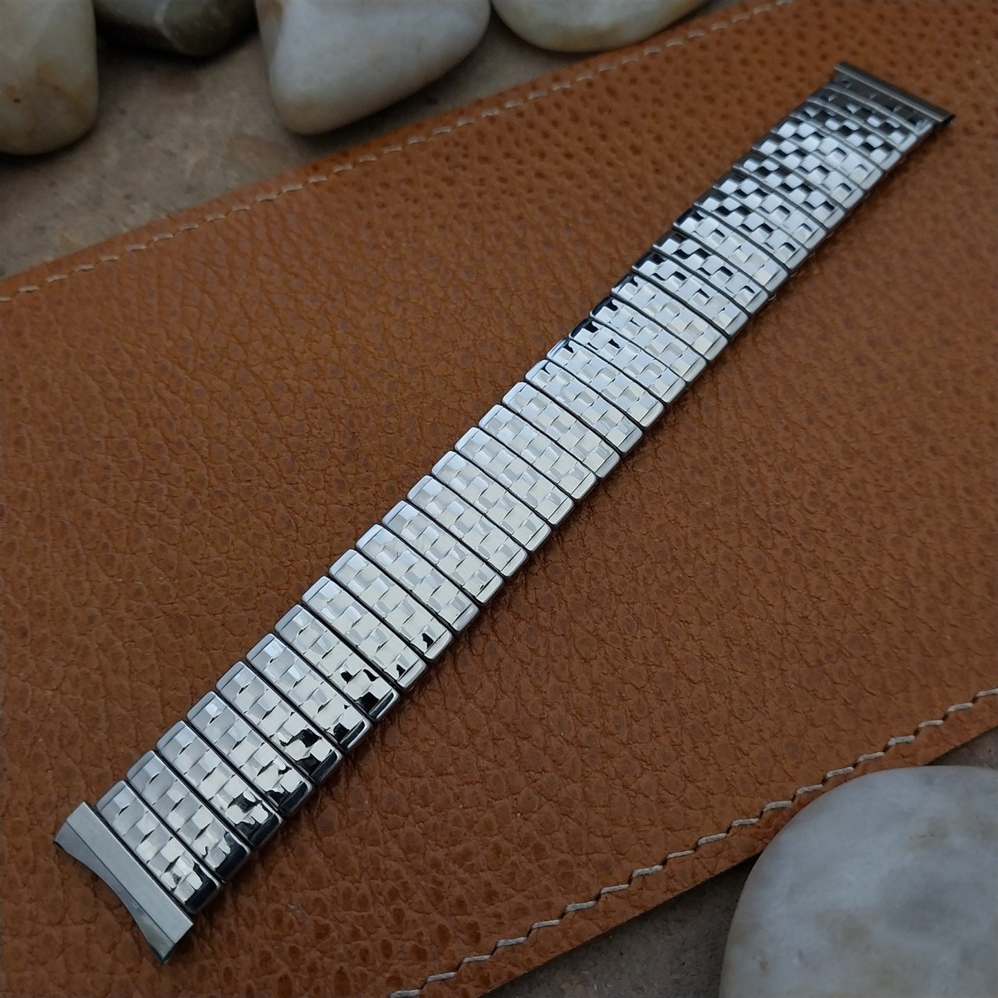 Vintage 16mm 17mm 17.2m 60s Baldwin Stainless Classic Stretch Unused Watch Band