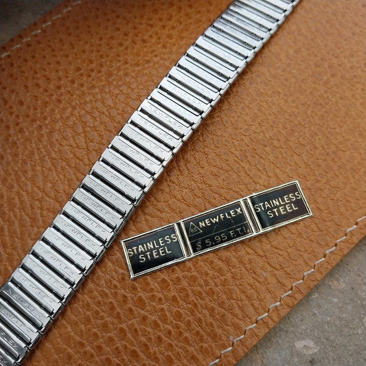 Vintage 20mm 19mm HC Newflex Swiss Stainless Steel Classic NOS 1960s Watch Band