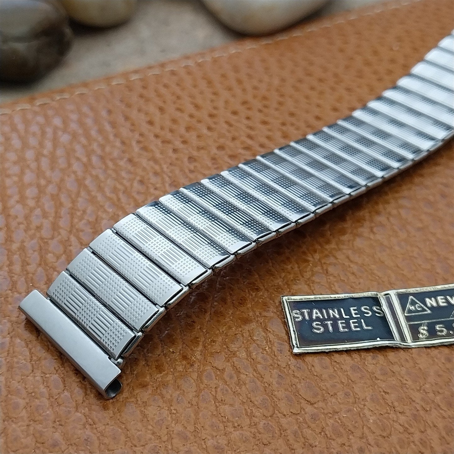Vintage 20mm 19mm HC Newflex Swiss Stainless Steel Classic NOS 1960s Watch Band