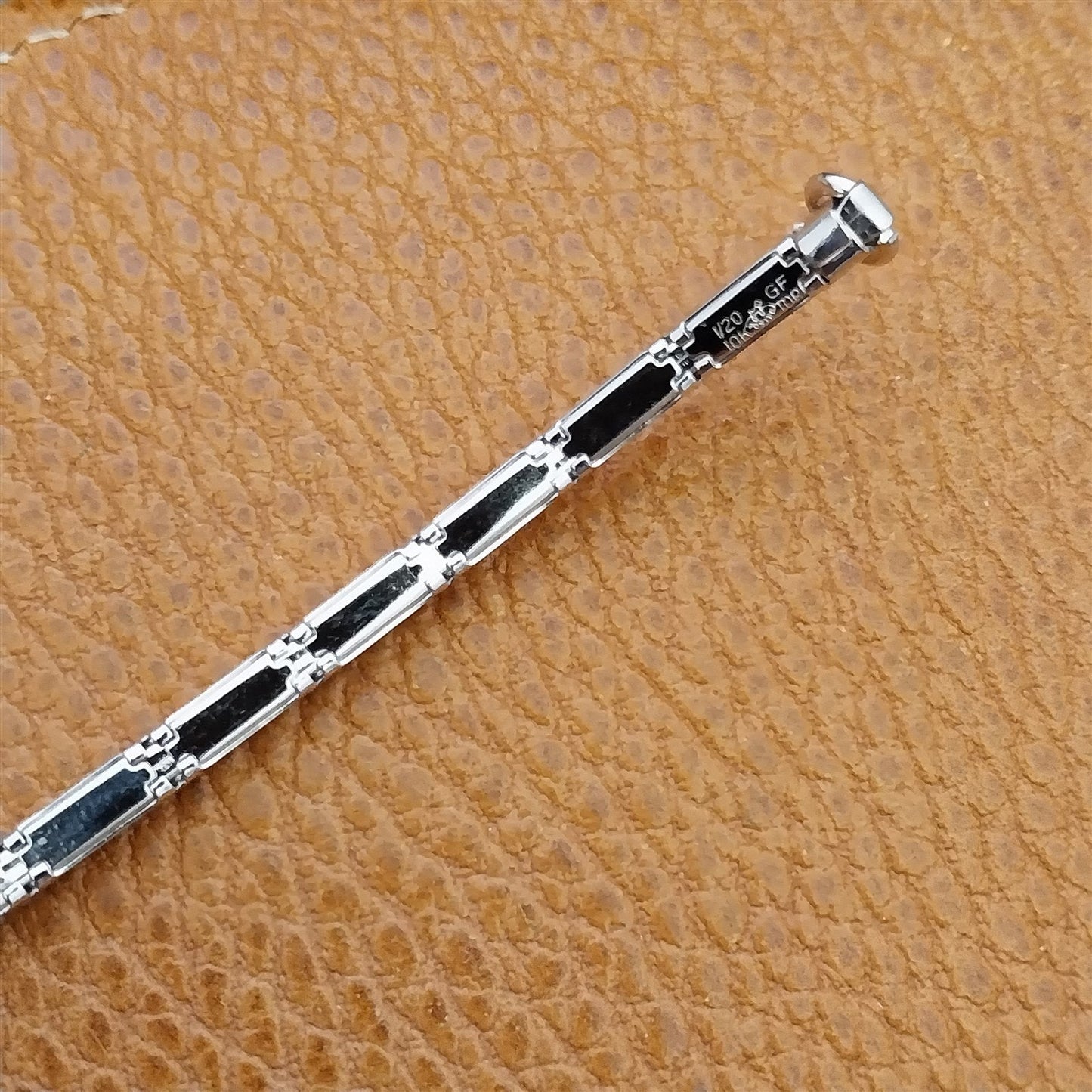 Vintage 1963 Gemex USA 10k White Gold Filled Ladies Unused Cocktail Watch Band