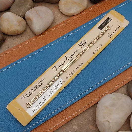 1940s Vintage Ladies Finesse USA 12k Yellow Gold Filled Cocktail Watch Bracelet