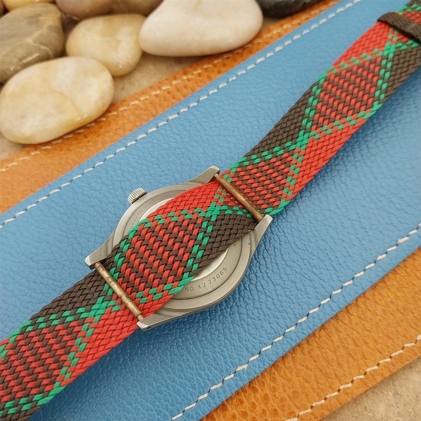 Vintage 18mm Eulit Braided Perlon Classic 1960s Single Pass Argyle Watch Band