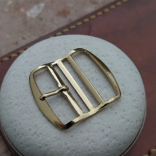Old Stock German 20mm Gold Tone Buckle for Vintage Single Pass Watch Strap
