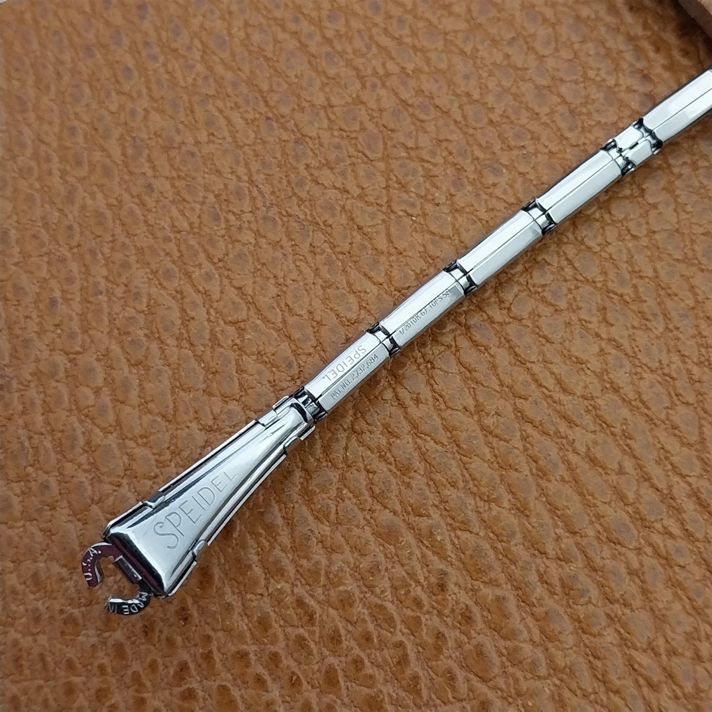 Vintage 1958 White Gold-Filled & Black Speidel Windswept Unused Watch Band