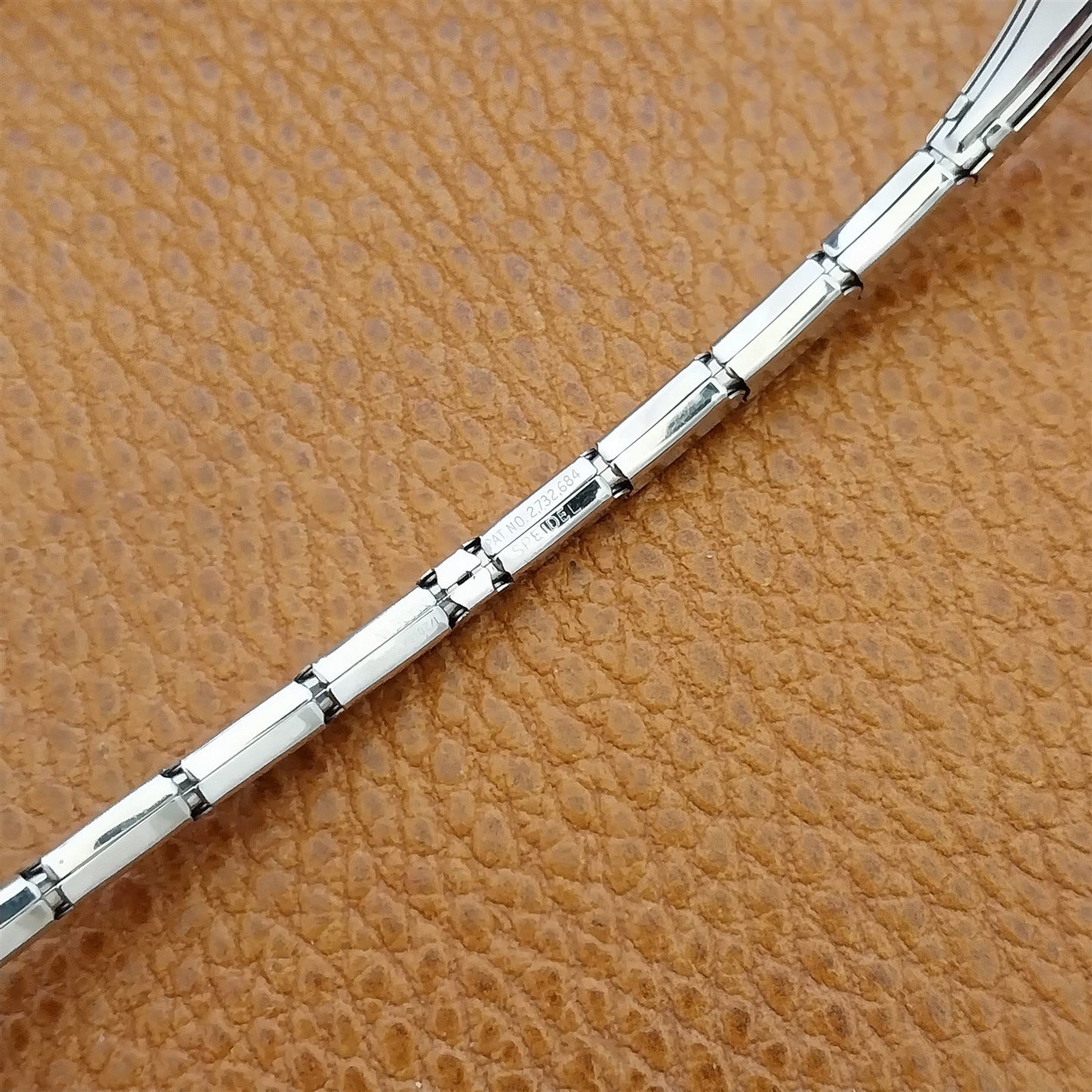 Vintage 1957 White Gold-Filled & Black Speidel Windswept Unused Watch Band