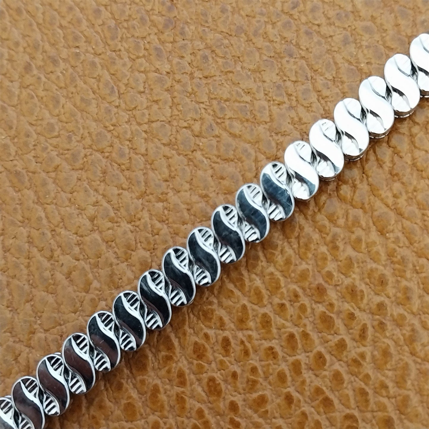 Vintage 1950s Bellavance White Gold Filled Long Ladies Cocktail Watch Band