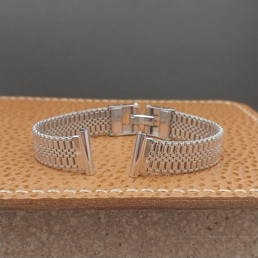 Vintage 13mm Ladies 1950s White Gold-Fill Forstner Two-Piece Watch Bracelet
