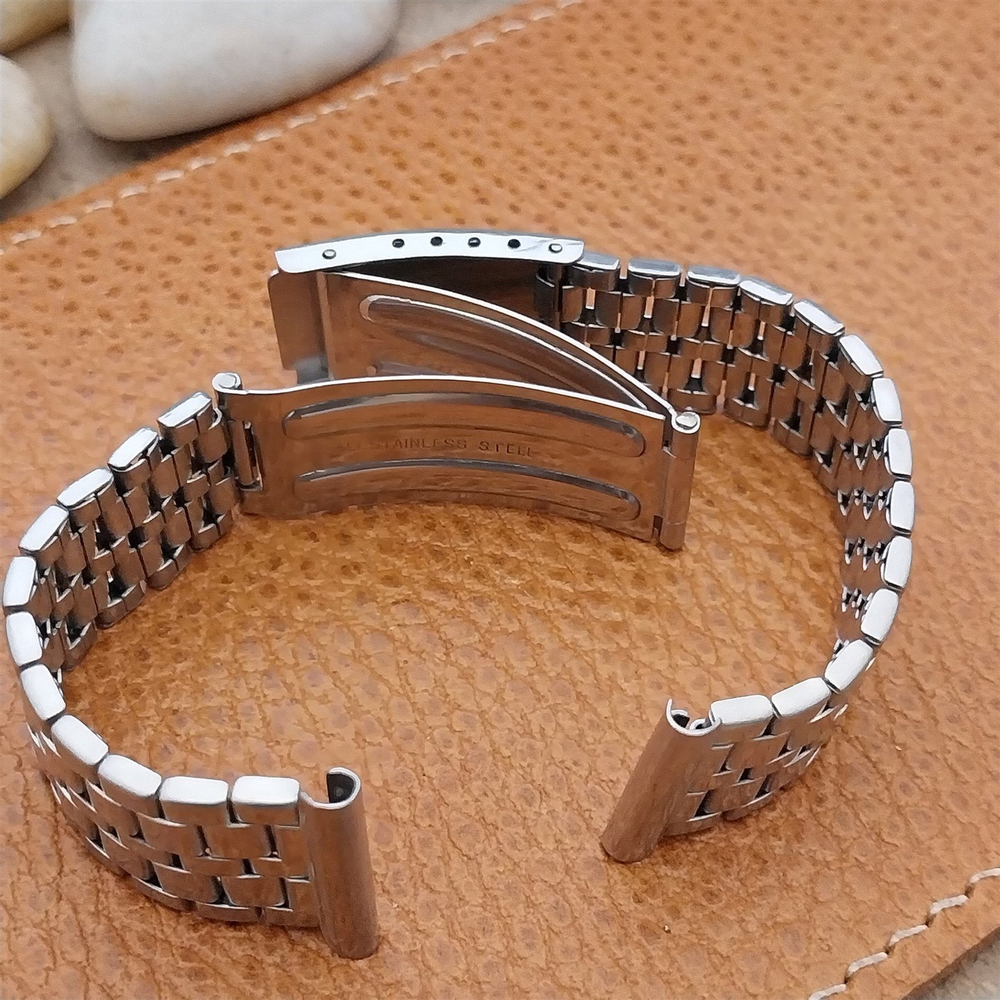 18.3mm Vintage Stainless Steel Classic Brick Link NOS Unused Watch Band