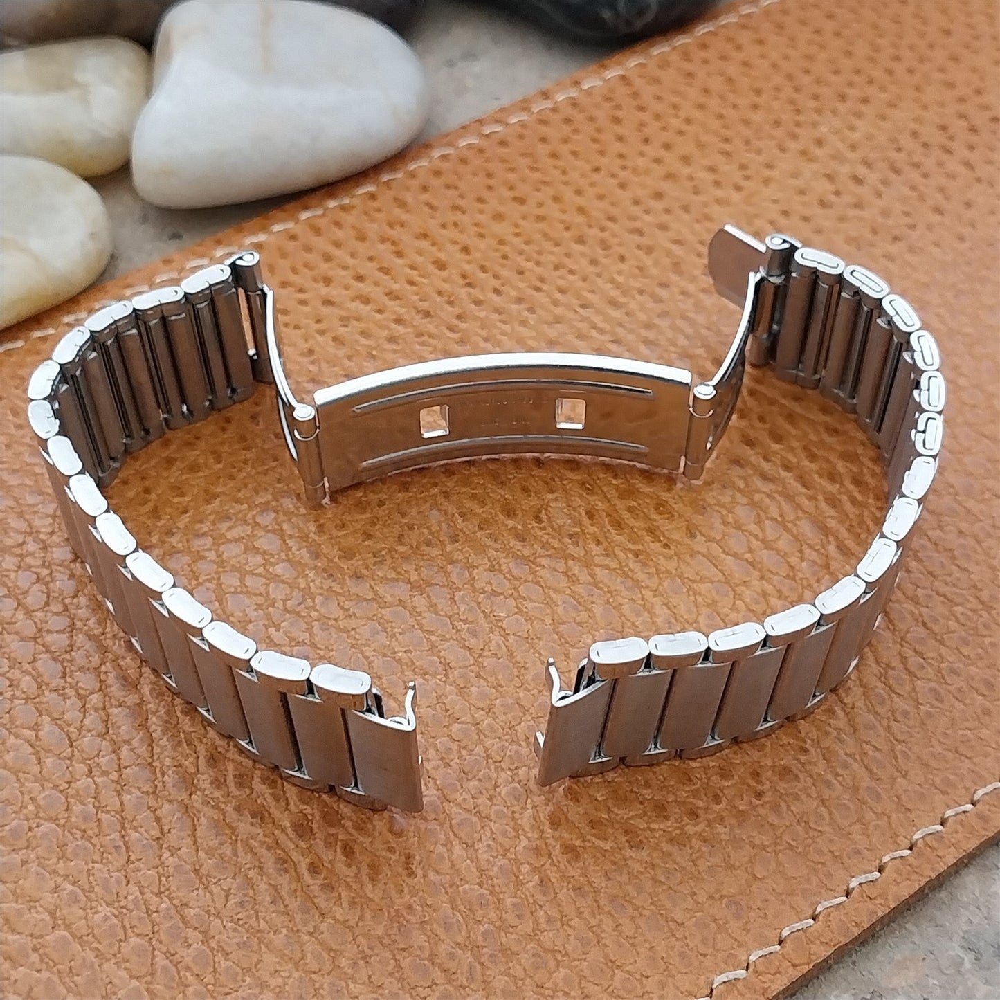 Vintage Internal-Lug 14mm 089MK Stainless Steel NOS Butterfly Clasp Watch Band