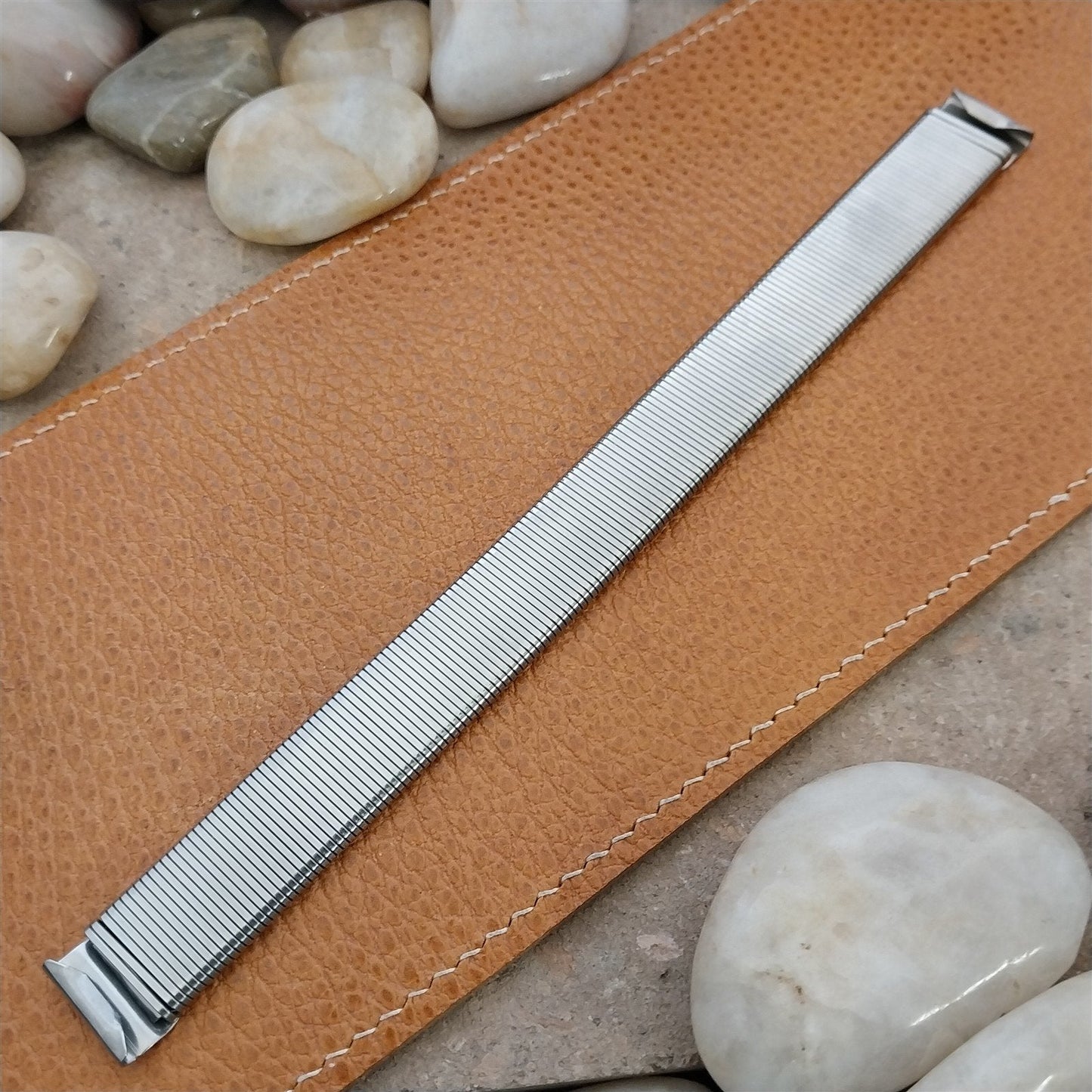 Vintage 1940s 5/8" Stainless Steel Extra Long Slinky Stretch Unused Watch Band