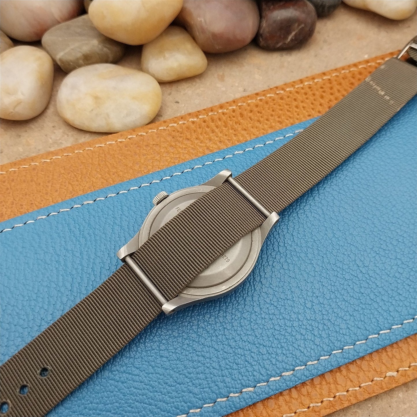 17mm Gray Nylon Single Pass Unused nos Classic 1960s 1970s Vintage Watch Band