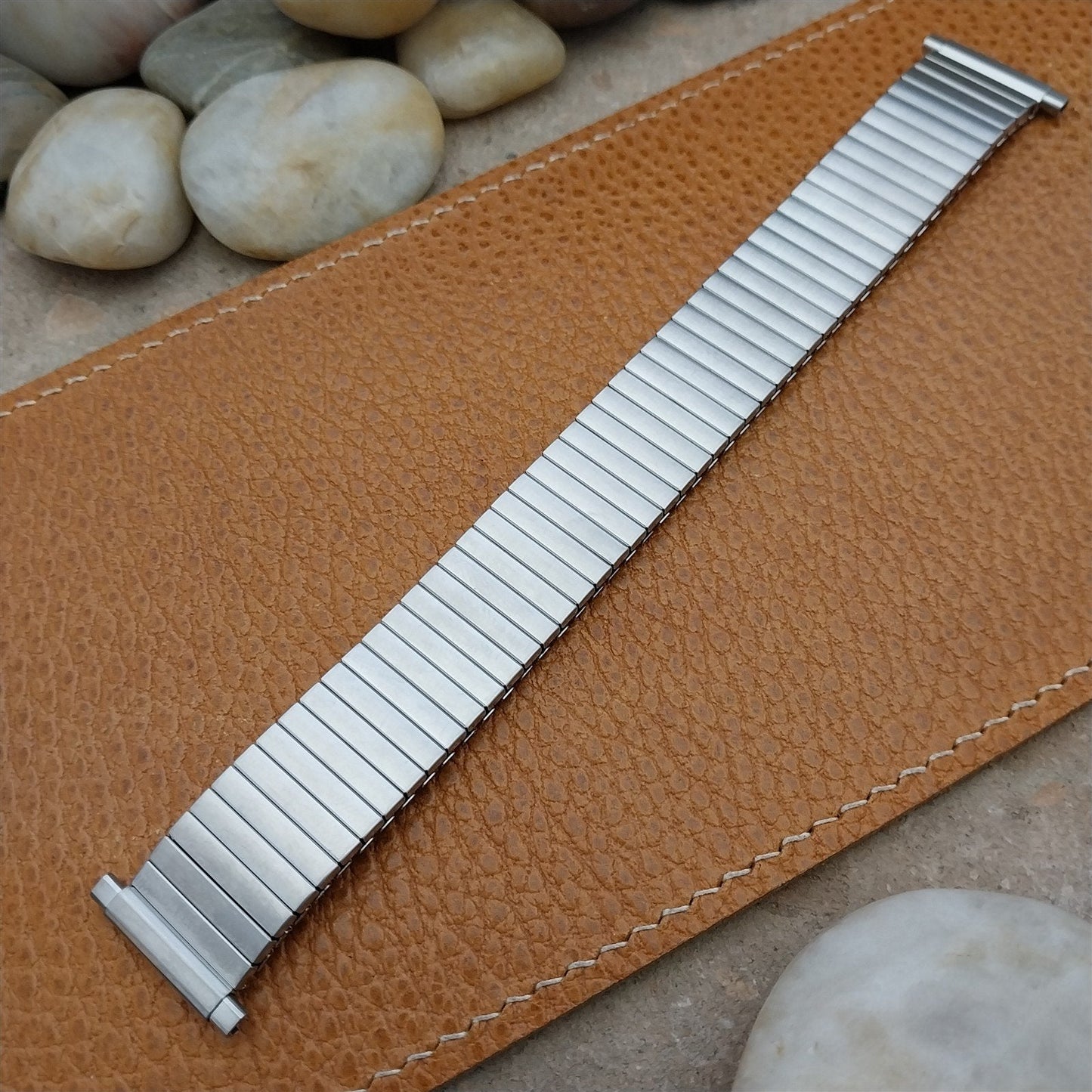 Vintage 18mm 19mm 20mm JB Champion Brushed Stainless Steel NOS 1970s Watch Band
