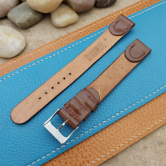 Vintage Long Brown Shell Cordovan 5/8" Unused Classic 1950s Watch Band