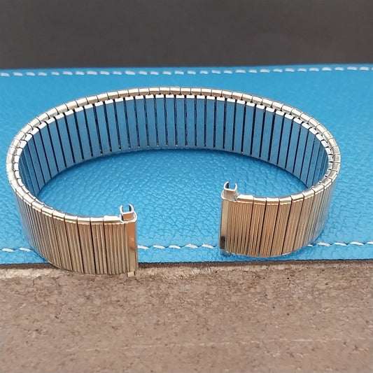 Vintage 22mm 20mm Gold-Tone Speidel Wide Thinline Expansion Unused Watch Band
