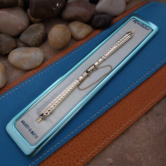 Vintage Ladies Kreisler Gold Filled Unused 1960s Classic Cocktail Watch Band Nos