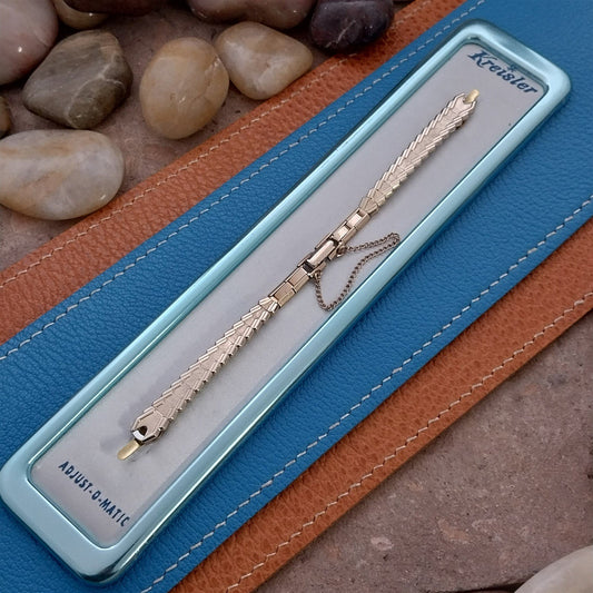 Vintage Ladies Kreisler Gold Filled Unused 1960s Classic Cocktail Watch Band Nos