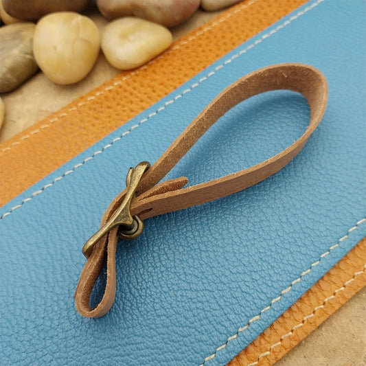 Veg Tanned Pigskin Vintage Pocket Watch Fob Strap & Antique Finish Solid Buckle