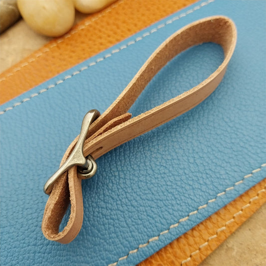 Natural Veg Tan Leather Vintage Pocket Watch Fob Strap & Premium Solid Buckle