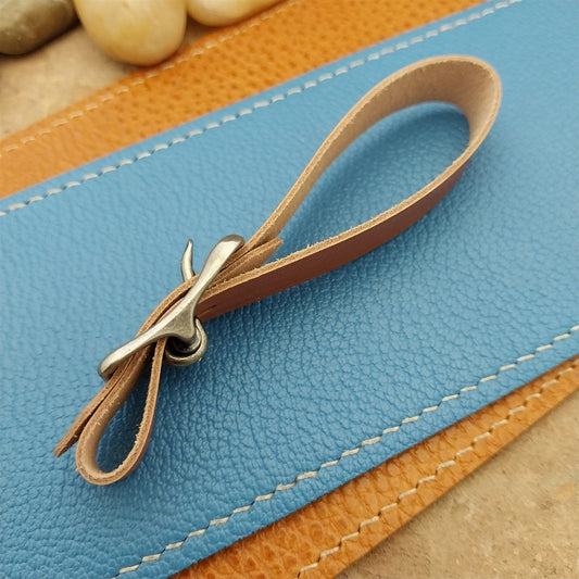 Kakishibu Stained Calfskin Vintage Pocket Watch Fob Strap & Premium Solid Buckle